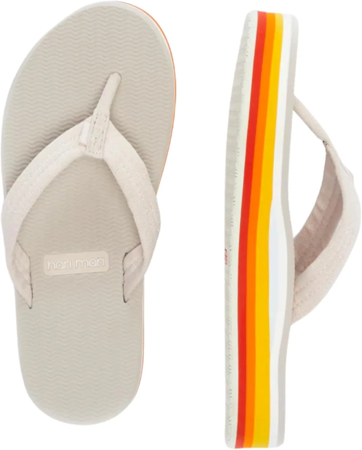 Hari Mari- Dunes Sunset- Women's Retro Inspired Platform Boat-Safe Flip Flops- No Break Ins, Firm Arch Support, Antimicrobial, and Floats in Water