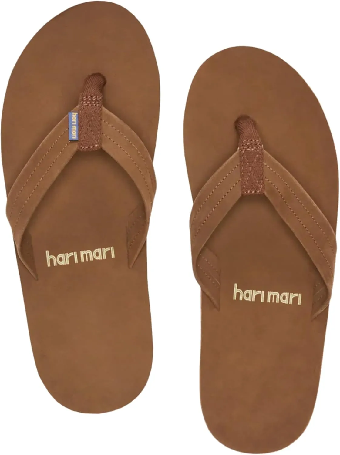 Hari Mari- Fields- Men's Nubuck Leather Flip Flops with Colorful Outsole- No Break Ins, Firm Arch Support, Soft Squeeze Eva Midsole and Beveled Edge to Reduce Tripping