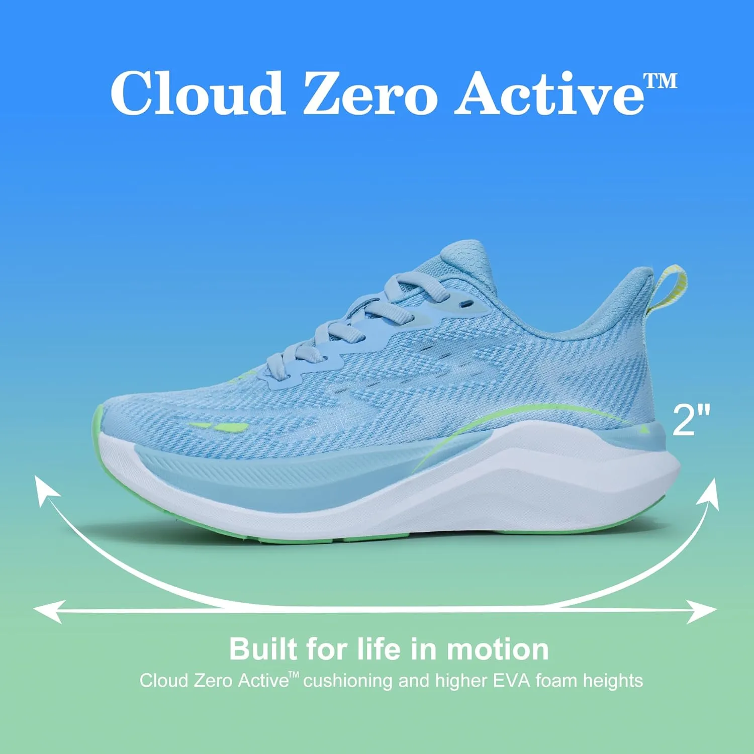 Hawkwell Women's Cloud Zero Active Cushion Breathable Tennis Walking Fashion Sneakers Gym Medical Work Shoes