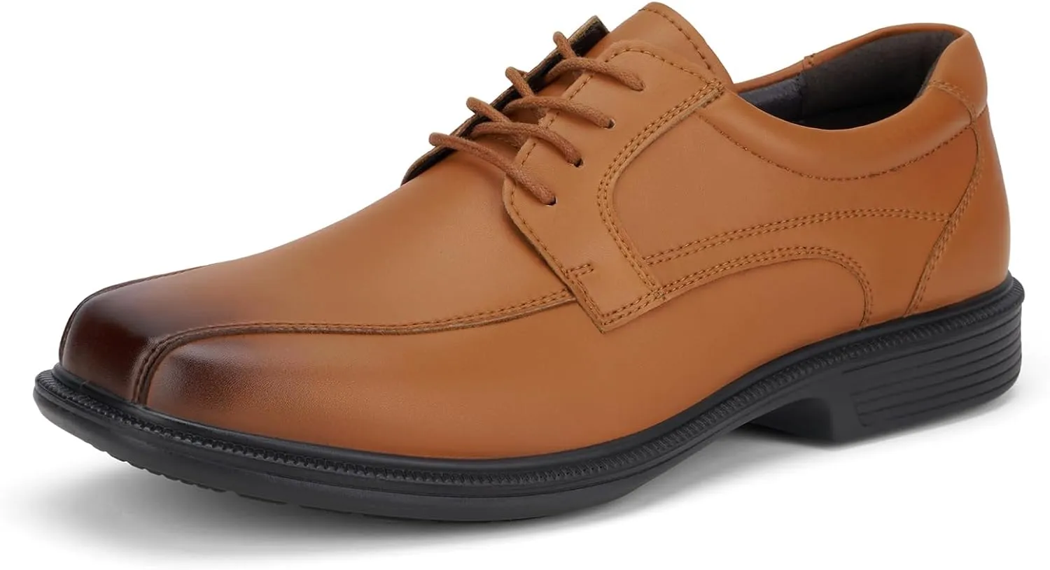 HEEZ Mens Dress Shoes,Split Leather Oxford Shoes with Square Toe, Classic Lace Up Formal Casual Business Shoes for Men