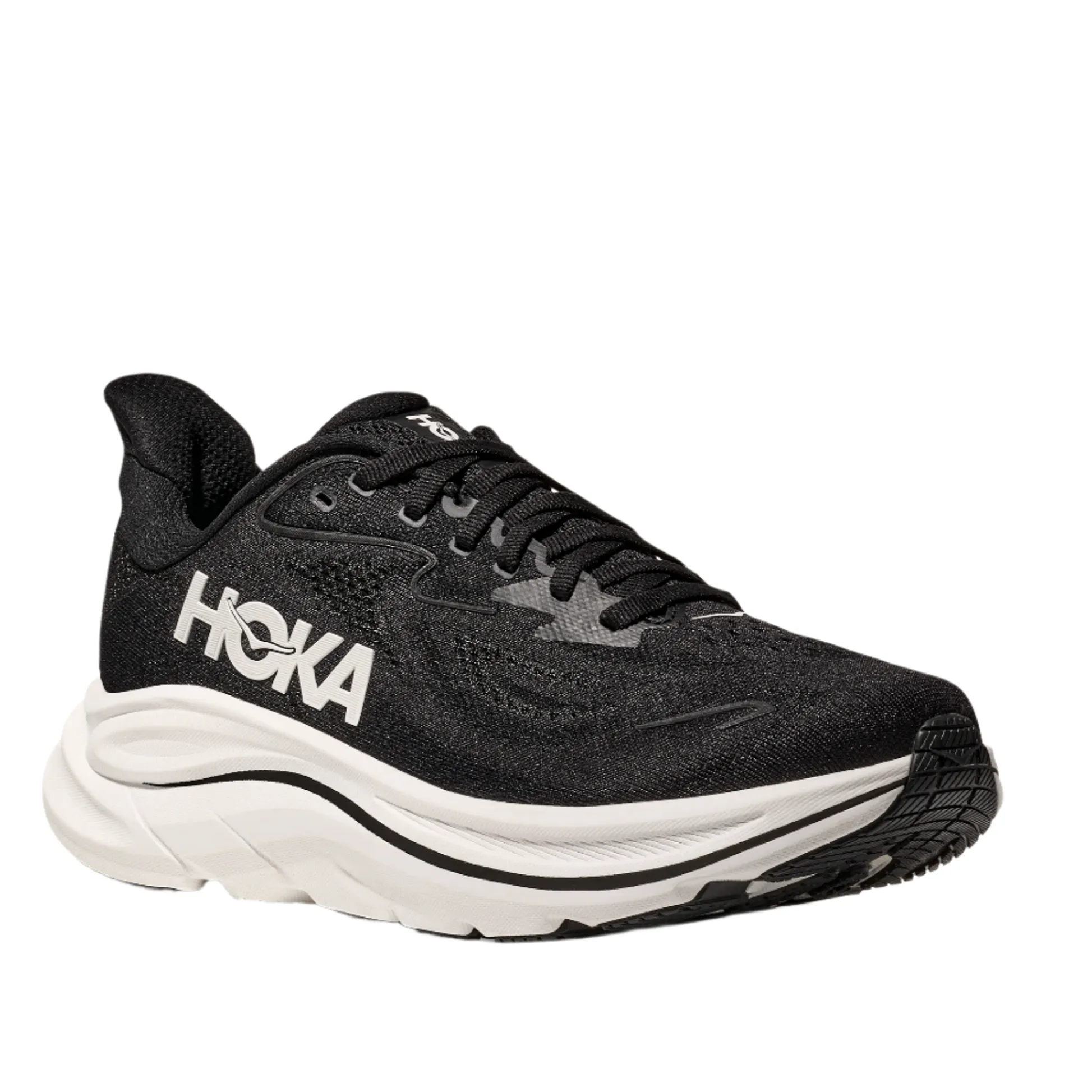HOKA Women's Clifton 10 Cushioned Running Shoe - Black/White