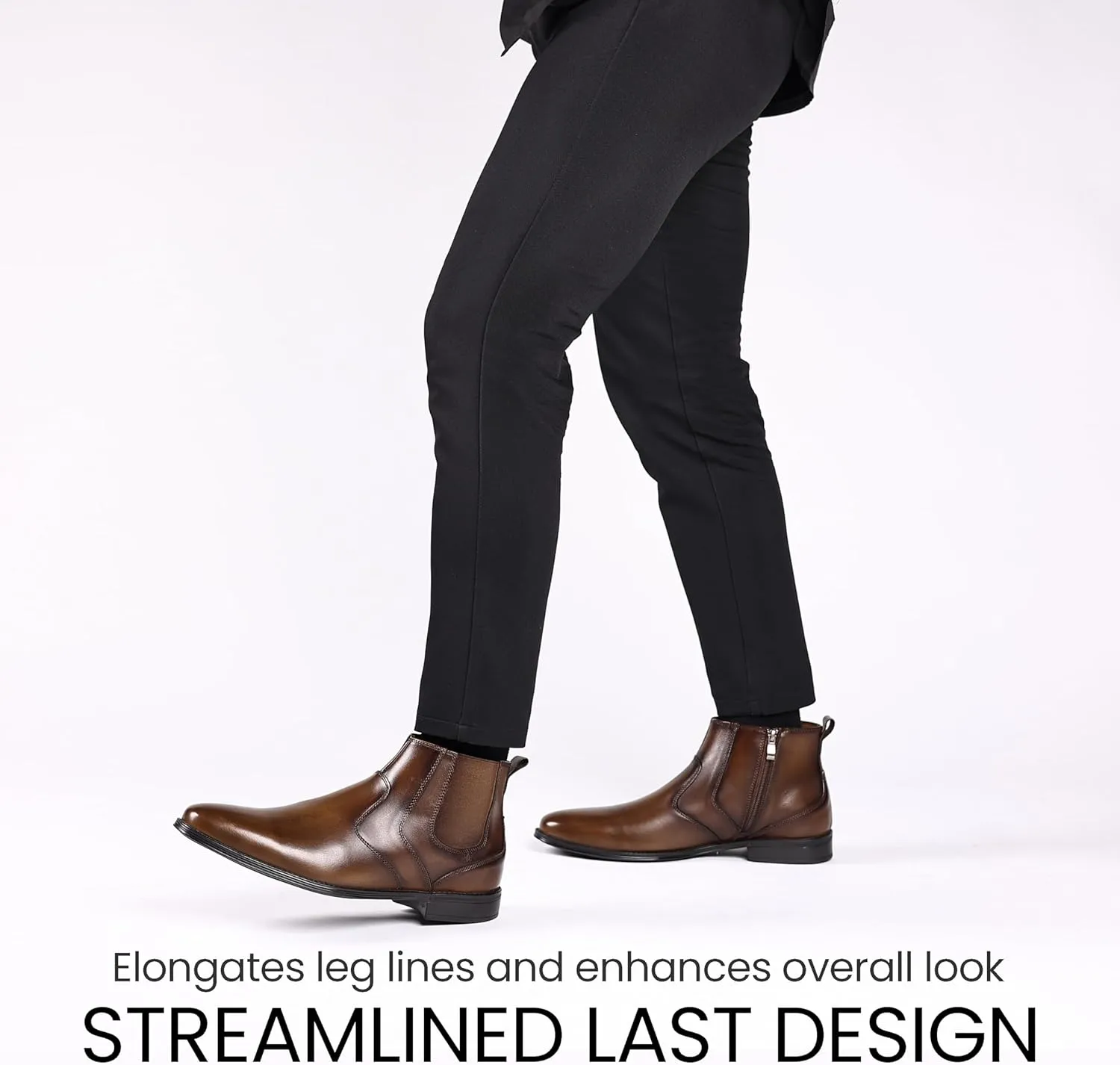 Holy dove Chelsea Boots Men – Genuine Leather,Chelsea Boots for Men with Side Zipper, Casual Slip-On Ankle Boots, Chukka & Oxford Style Dress Boots