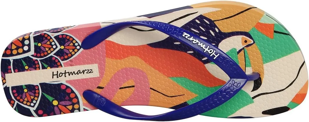 Hotmarzz Women's Flip Flops Bohemia Floral Print Sandals Beach Slippers