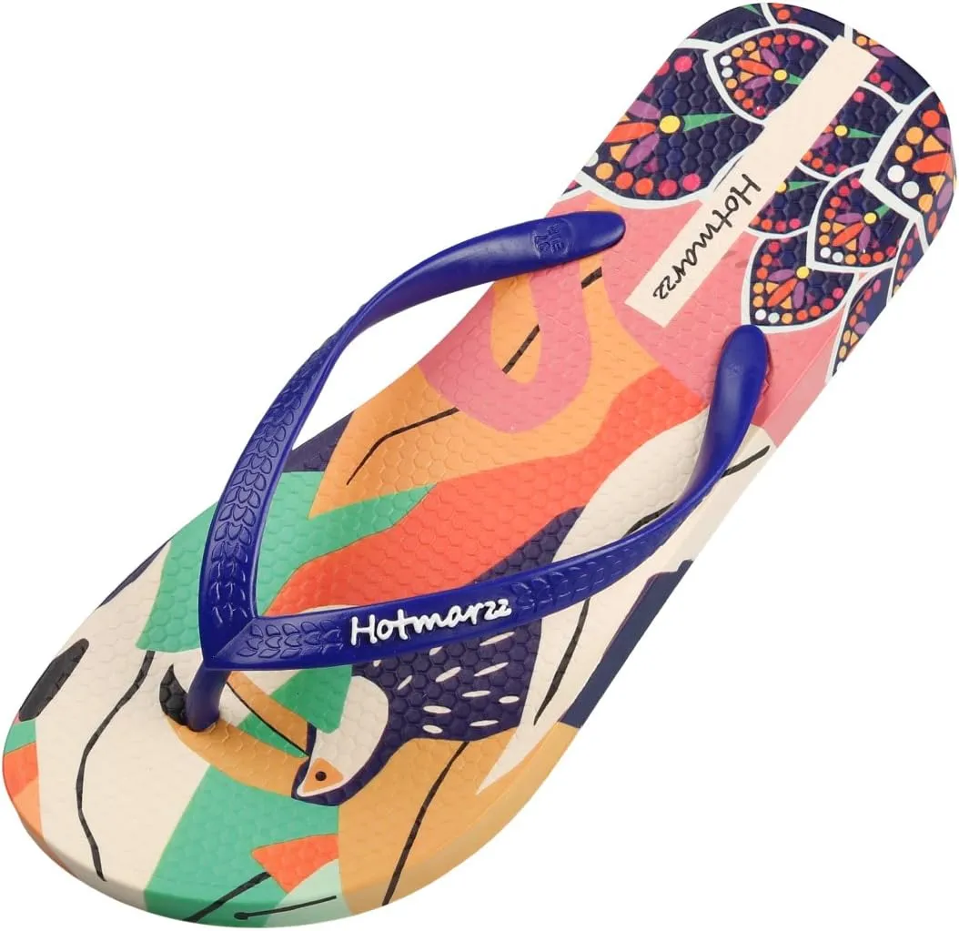 Hotmarzz Women's Flip Flops Bohemia Floral Print Sandals Beach Slippers