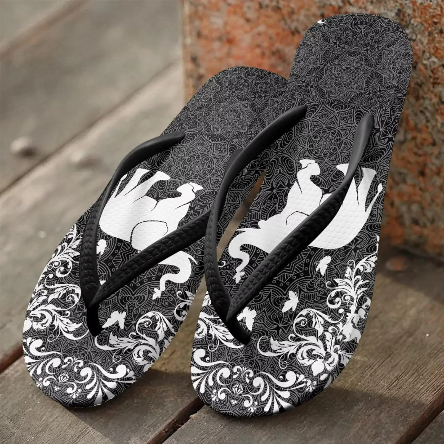 Howilath Animal Pattern Women Sandals Non-Slip Flip Flops for Women Beach Thong Sandals Bathroom Shower Shoes with EVA Sole