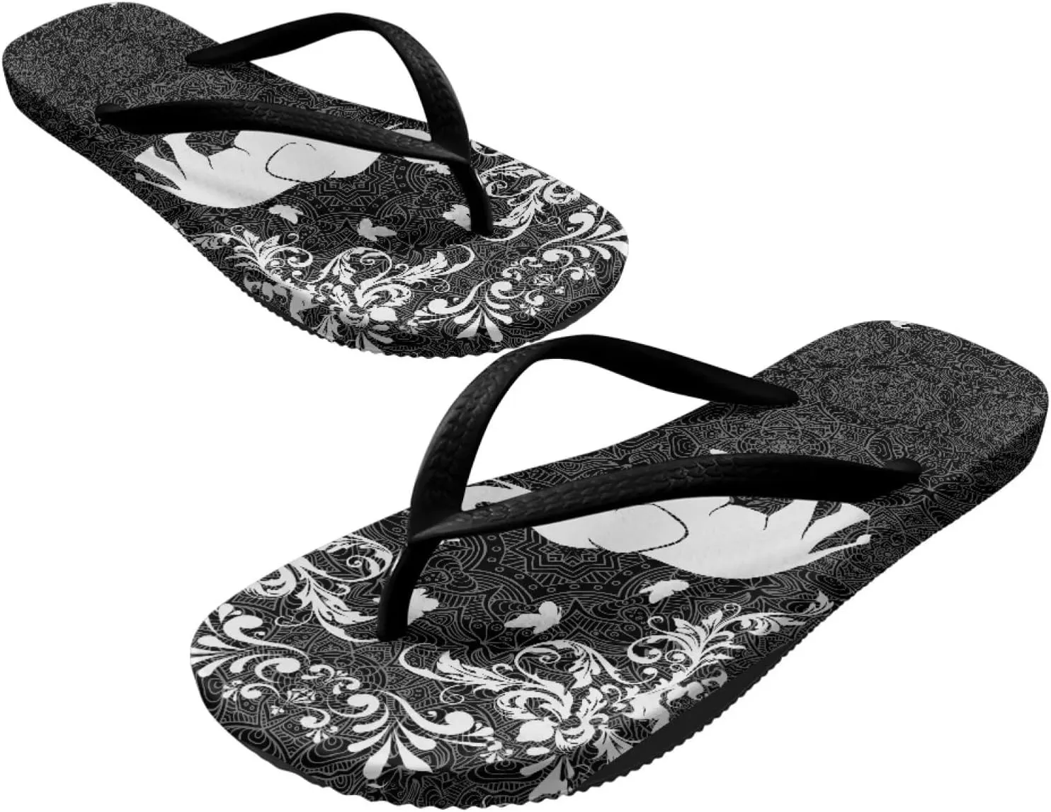 Howilath Animal Pattern Women Sandals Non-Slip Flip Flops for Women Beach Thong Sandals Bathroom Shower Shoes with EVA Sole