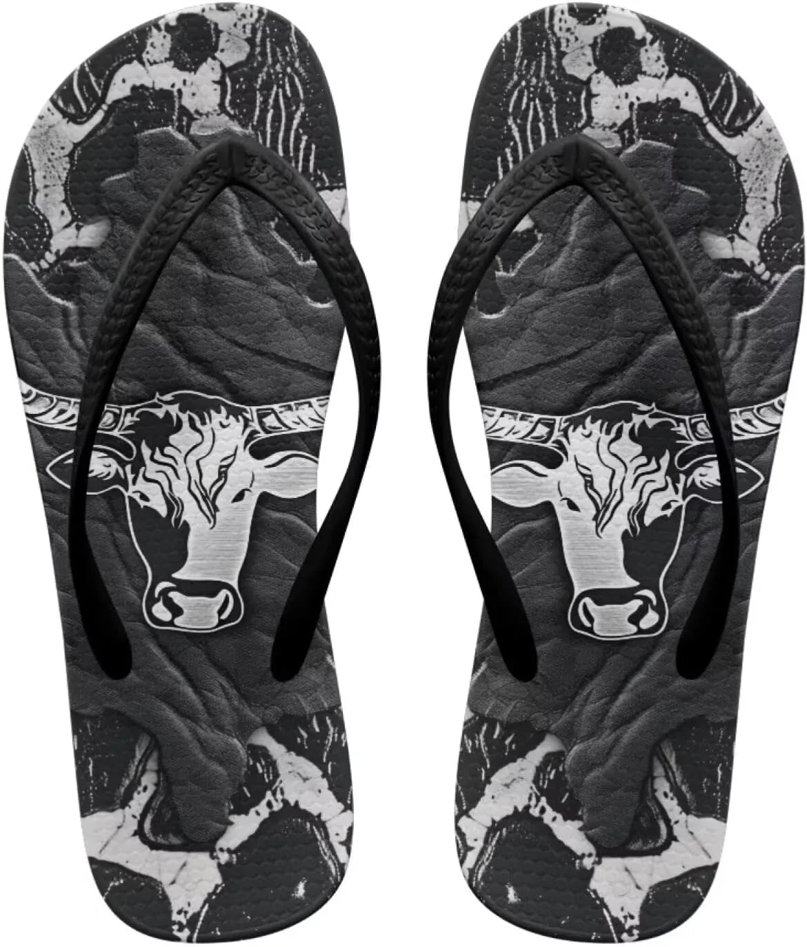 Howilath Animal Pattern Women Sandals Non-Slip Flip Flops for Women Beach Thong Sandals Bathroom Shower Shoes with EVA Sole