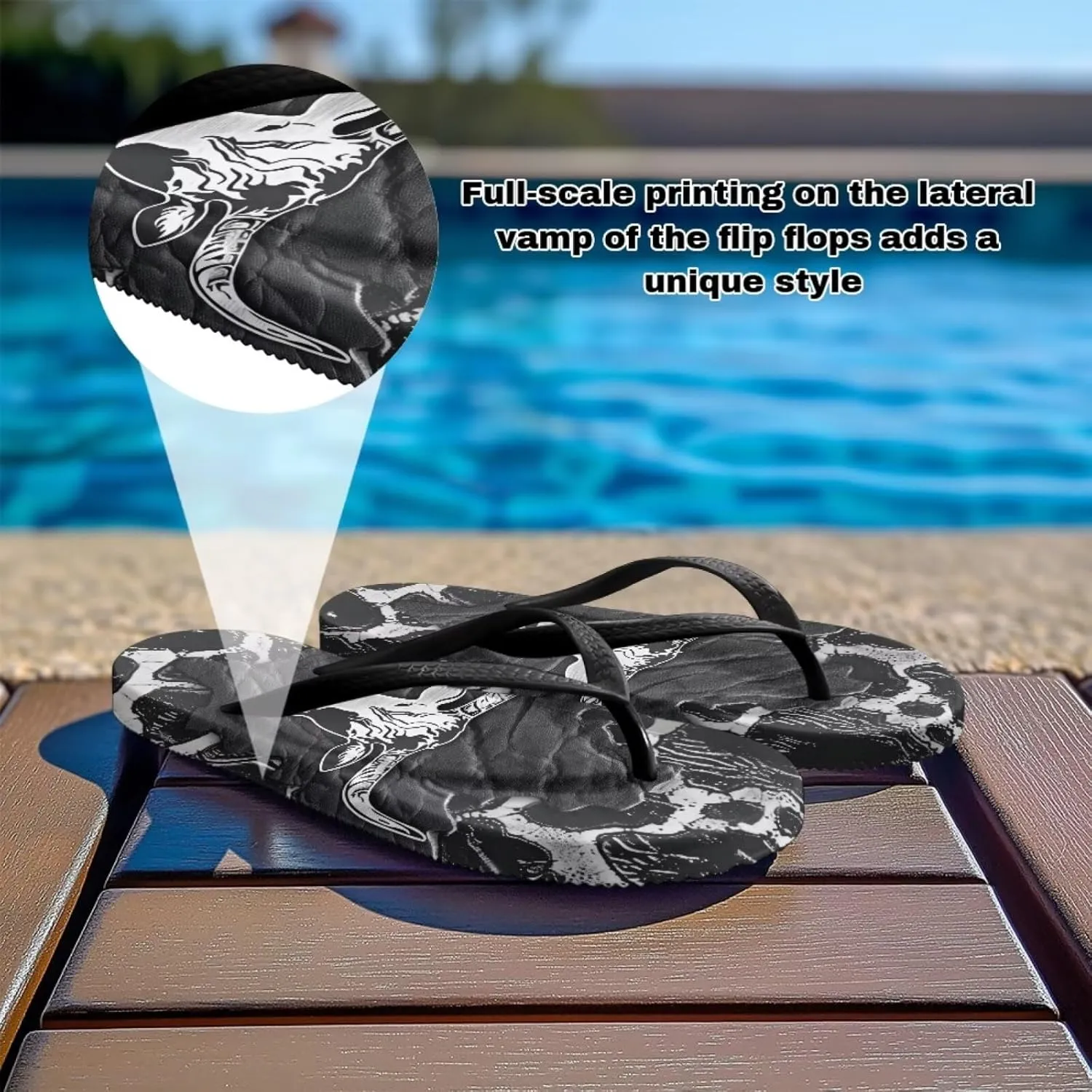 Howilath Animal Pattern Women Sandals Non-Slip Flip Flops for Women Beach Thong Sandals Bathroom Shower Shoes with EVA Sole