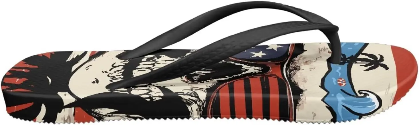 Howilath Gothic Skull Print Women Flip Flops Pool Beach Thong Sandals Soft Bathroom Shower Shoes with Arch Support