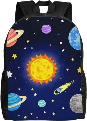 Illustration Of The Solar Universe Travel Laptop Backpack Waterproof Lightweight Cute Backpack For Women Men Casual Daypack