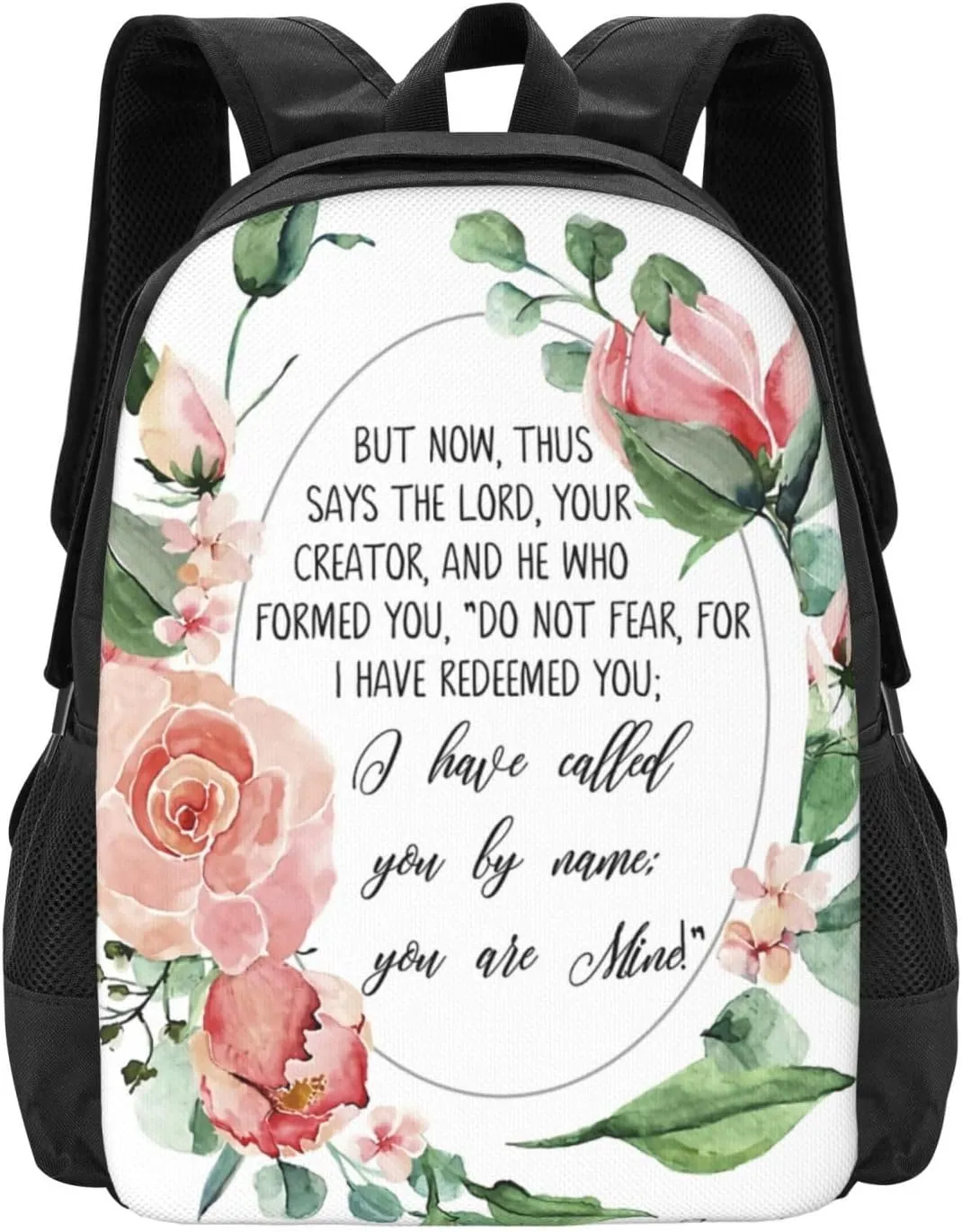Isaiah 43 1, Fear Not For I Have Redeemed You, Bible Verse Wall Art Minimalist Large Backpack – 15”Laptop Backpack, Lightweight Travel & Work Bag With Ergonomic Straps