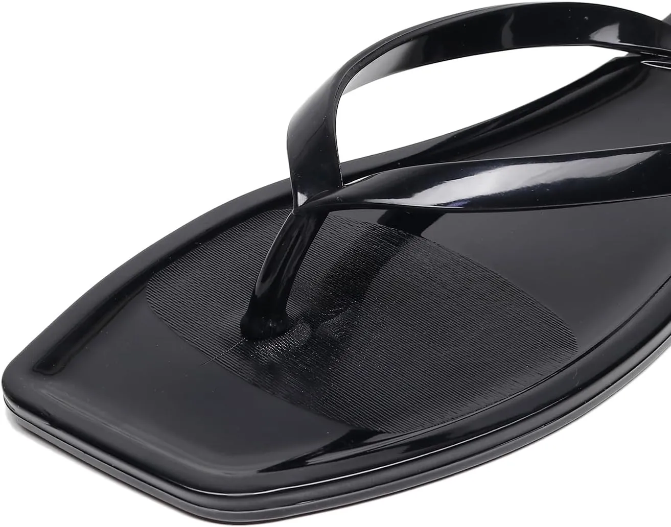 Jelly Sandals for Womens Flip Flops Thong Flat Jellies Shoes Clear Square Slides Size 10 Summer Beach Slipper Durable Quick Drying Soft