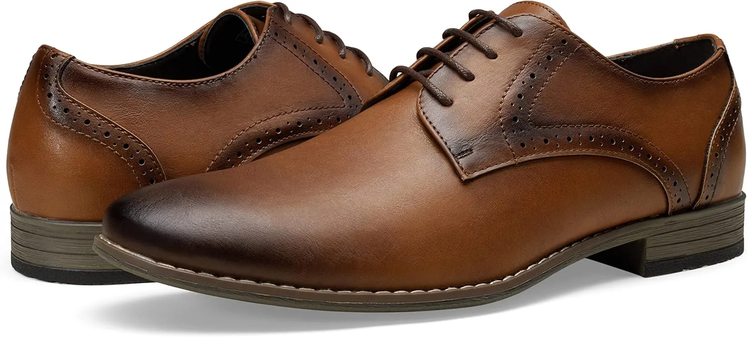 Jousen Men's Oxford Plain Toe Dress Shoes Classic Formal Derby Shoes