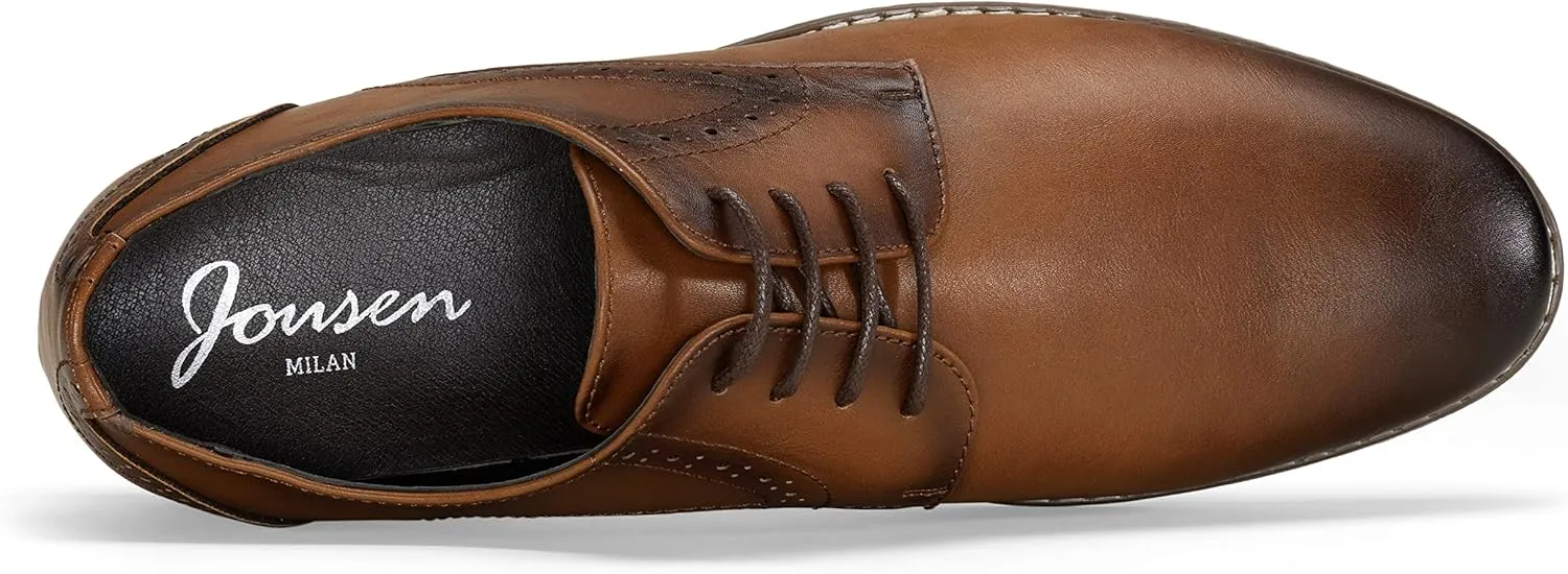 Jousen Men's Oxford Plain Toe Dress Shoes Classic Formal Derby Shoes