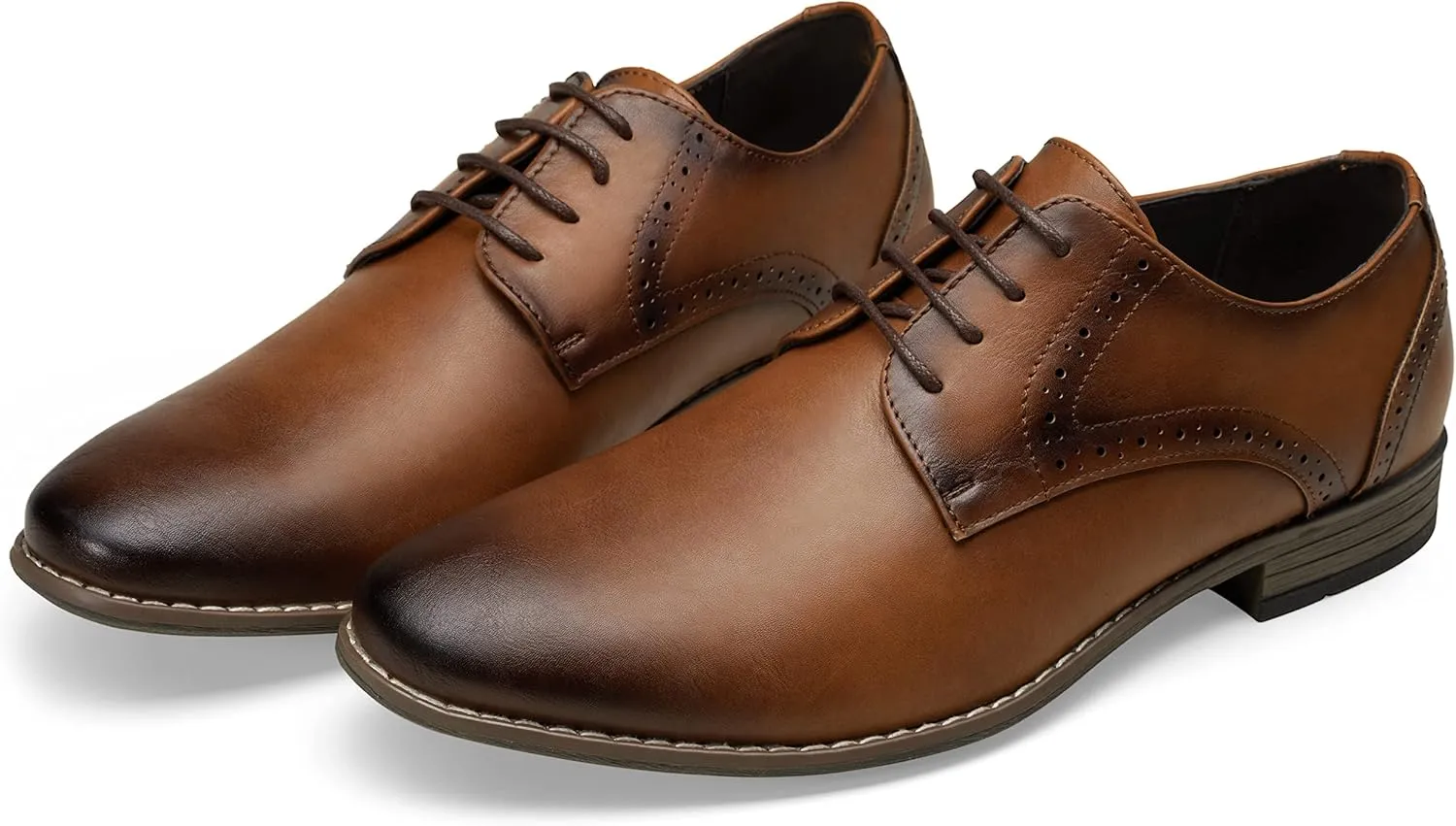 Jousen Men's Oxford Plain Toe Dress Shoes Classic Formal Derby Shoes
