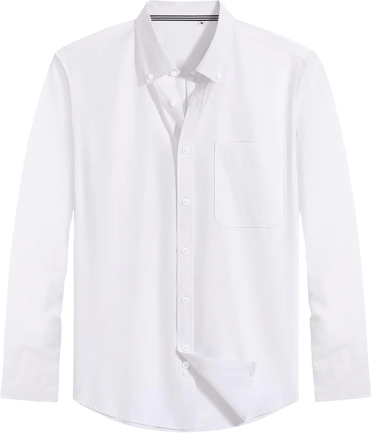 J.VER Men's Oxford Shirt Solid Casual Button Down Collar Shirts Long Sleeve Dress Shirts with Pocket