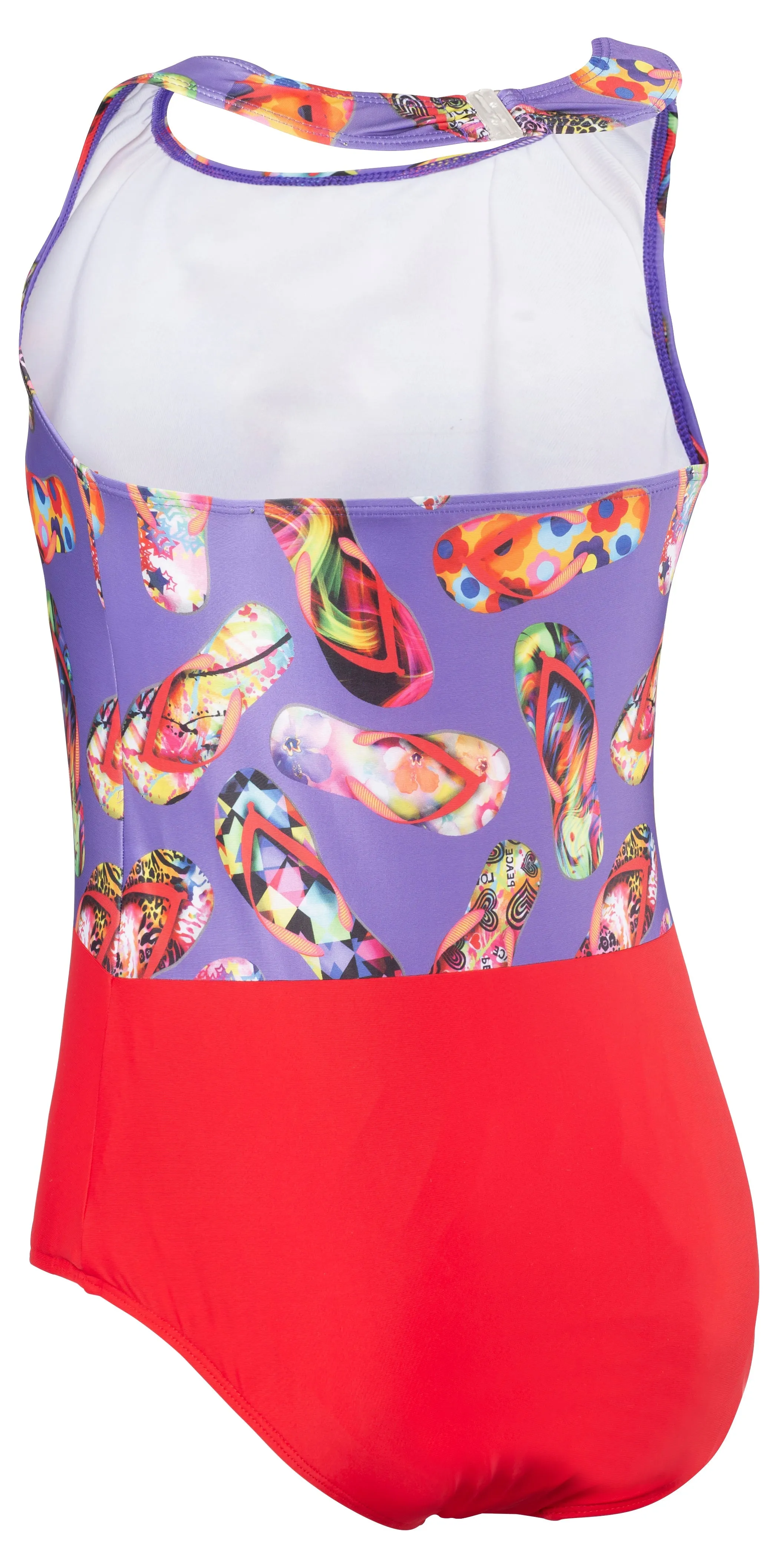 Kes-Vir Girl's Flipflop Halterneck - Damson/Rose