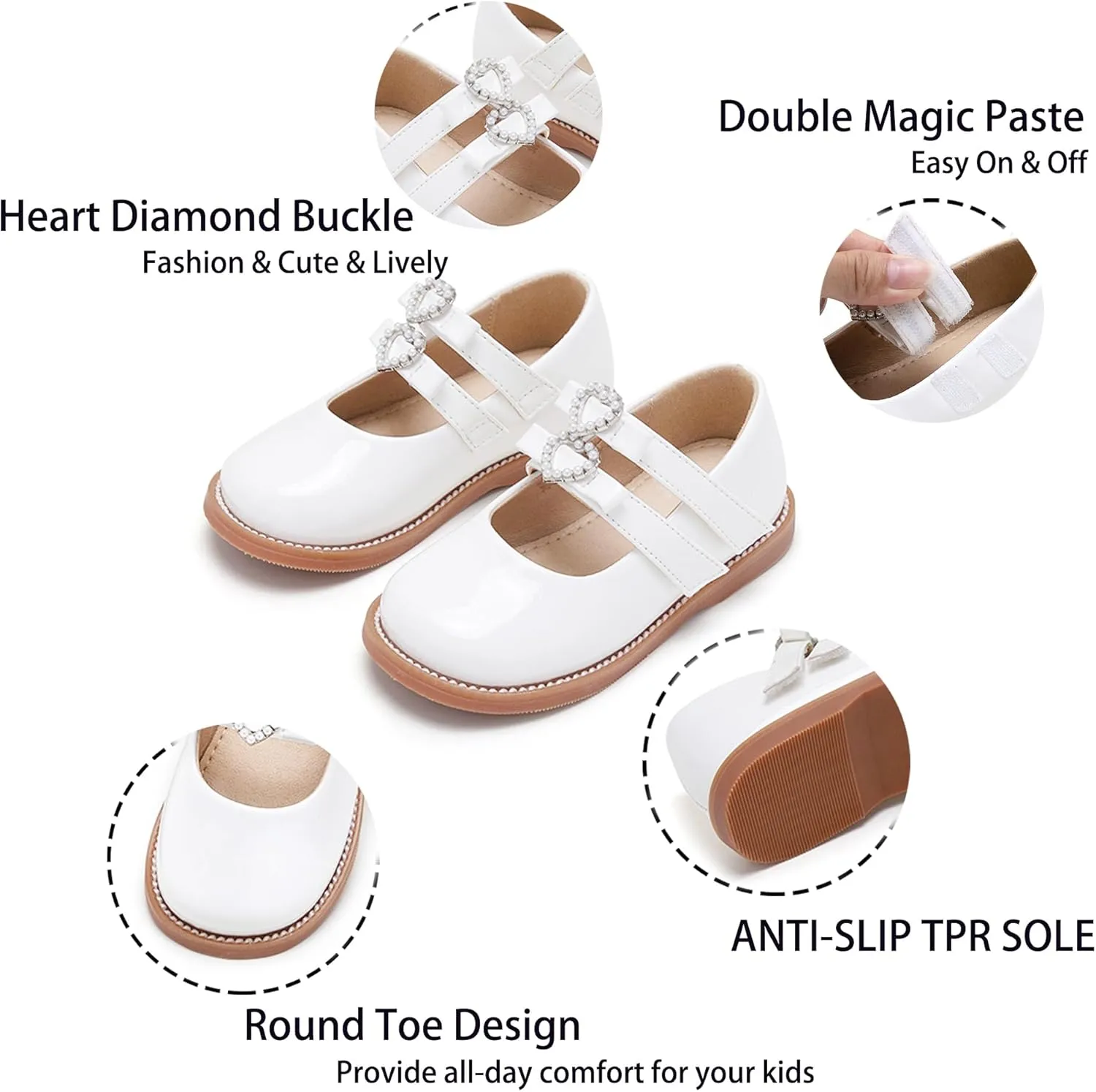 Kiderence Toddler Little Girl Mary Jane Dress Shoes School Oxford for Girls Flats