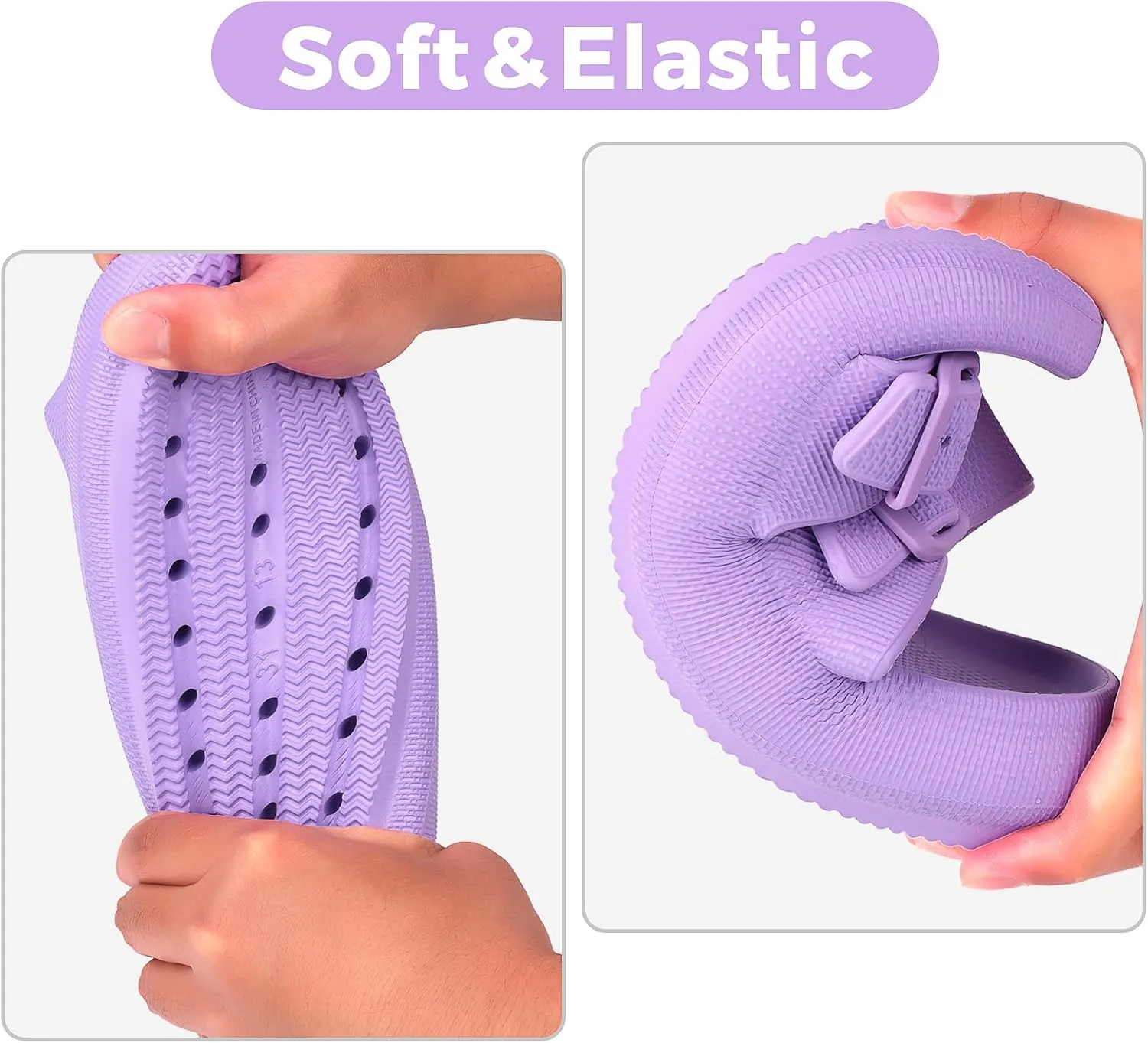 Kids Buckle Cloud Slides丨Boys Girls Slip On Sandals丨Youth Shower Flip Flops Beach Pool Shoes EVA Adjustable Summer Slippers （12 Little Kids - 7 Big Kids）