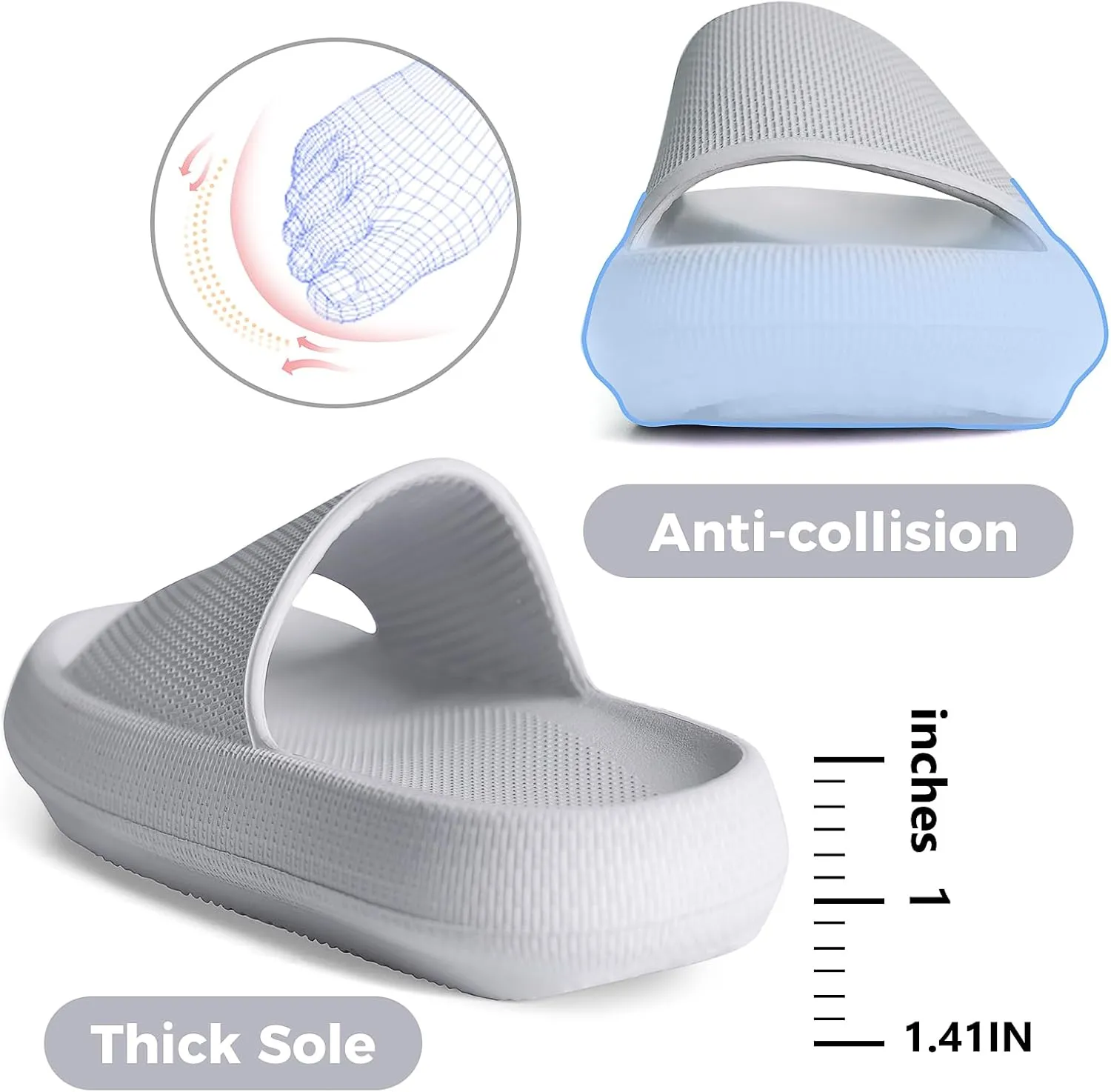 Kids Cloud Slides Boys Girls Flip Flops Slip On Beach Sandals Youth Pool Shower Shoes EVA Summer Slippers（11 Little Kids - 6 Big Kids）