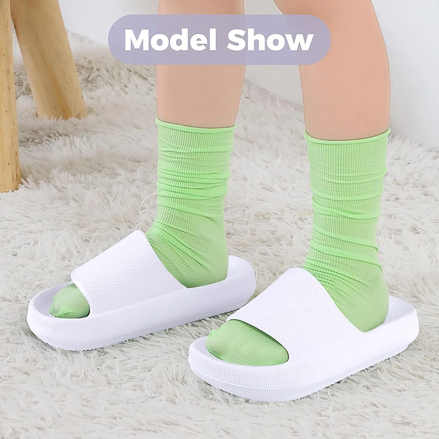 Kids Cloud Slides Boys Girls Flip Flops Slip On Beach Sandals Youth Pool Shower Shoes EVA Summer Slippers（11 Little Kids - 6 Big Kids）