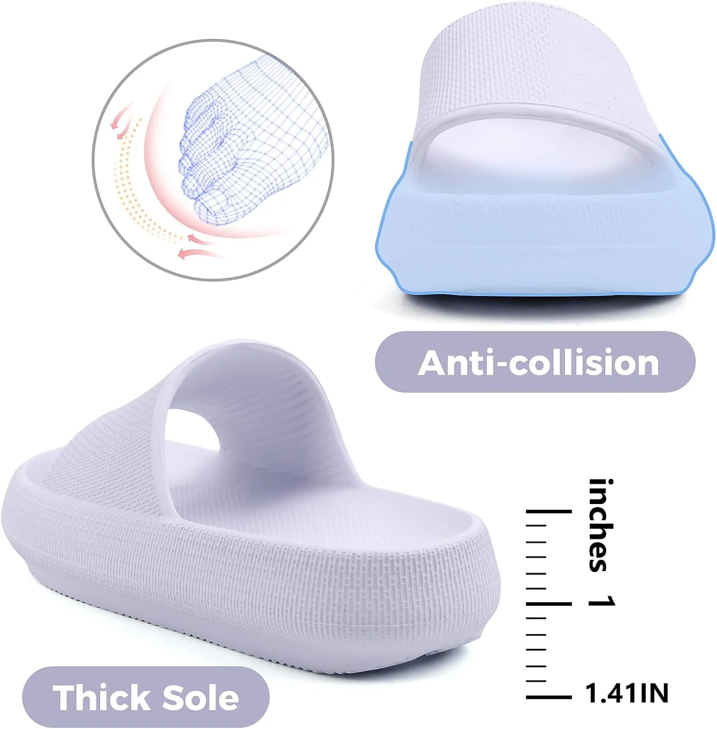 Kids Cloud Slides Boys Girls Flip Flops Slip On Beach Sandals Youth Pool Shower Shoes EVA Summer Slippers（11 Little Kids - 6 Big Kids）