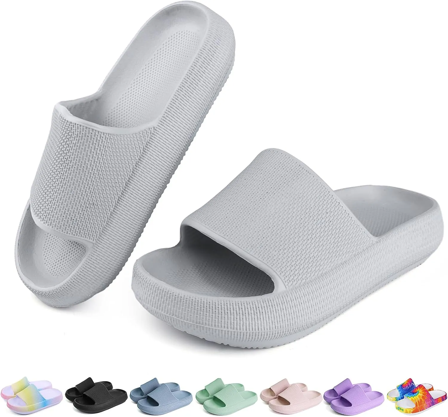 Kids Cloud Slides Boys Girls Flip Flops Slip On Beach Sandals Youth Pool Shower Shoes EVA Summer Slippers（11 Little Kids - 6 Big Kids）