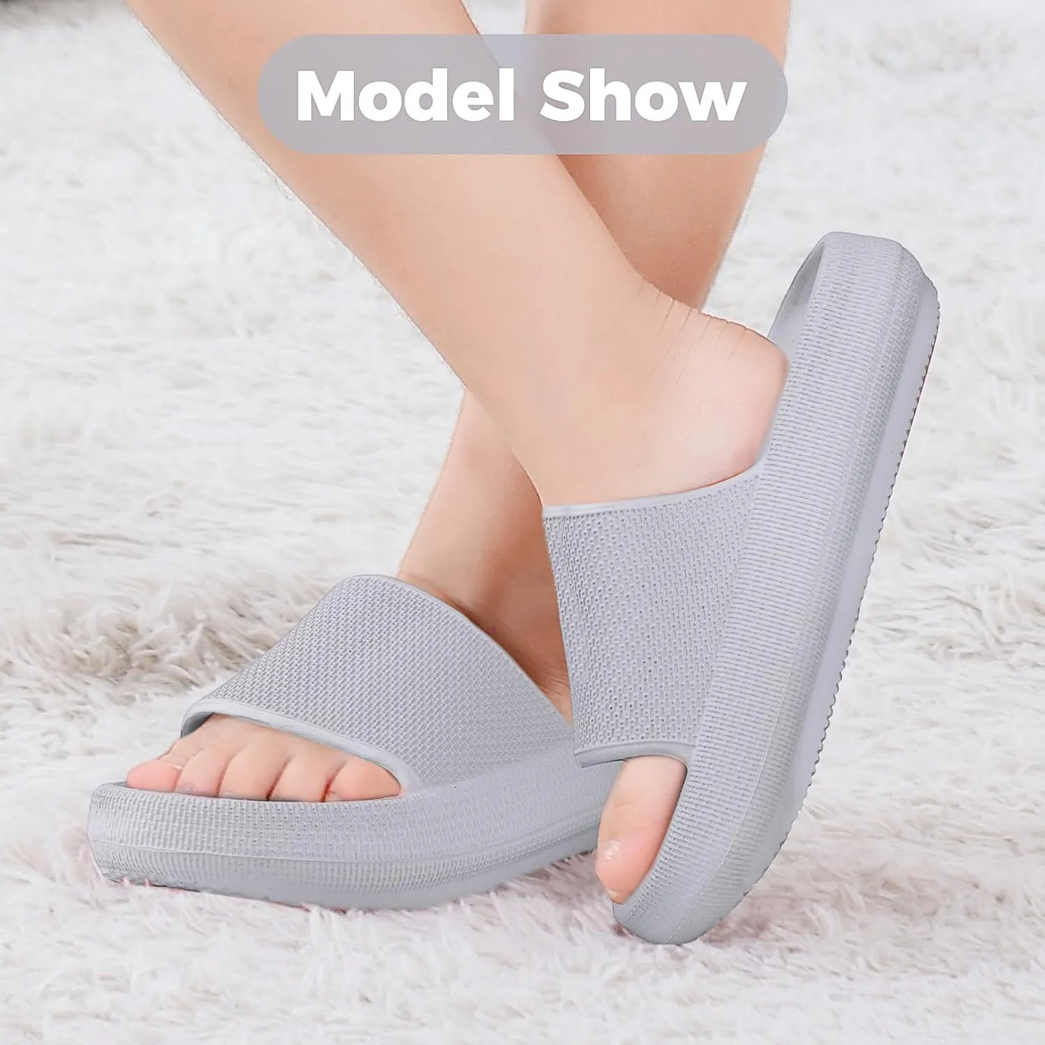 Kids Cloud Slides Boys Girls Flip Flops Slip On Beach Sandals Youth Pool Shower Shoes EVA Summer Slippers（11 Little Kids - 6 Big Kids）