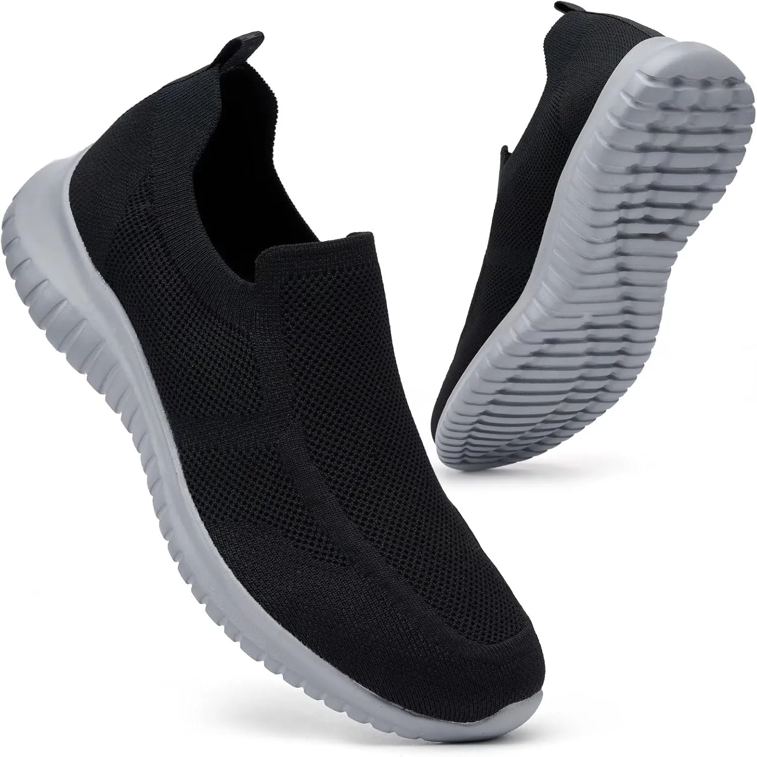 konhill Men's Breathable Tennis Shoes - Slip on Walking Casual Athletic Sneakers Shoes