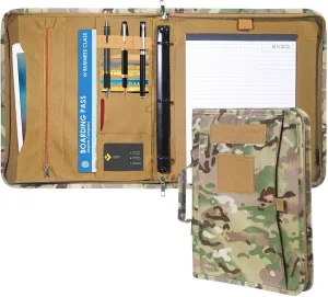 Kosibate Tactical Padfolio Portfolio Binder with Zipper and 25 Sheets of Letter Size Paper,Notebook Cover,Tactical Notebook with Zippered for Folders,Detachable 3-Ring Binder(A4,13.5X 11.5Inch)