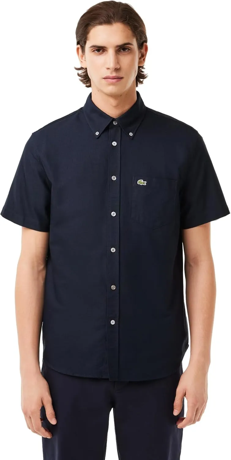 Lacoste Men's Regular Fit Short Sleeved Oxford Shirt