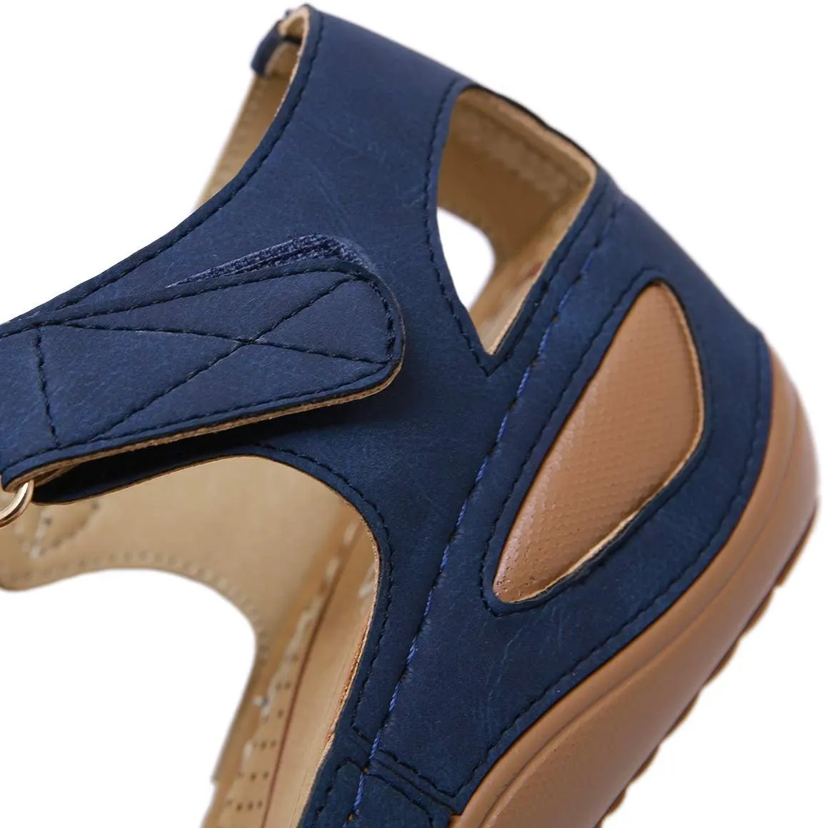 Ladies Sandals Flip Flops Slides for Women Summer Wedge Platform Hollow Post Toe Thongs Shoes with Adjustable Ankle Strap Size 6.5-11.5 US