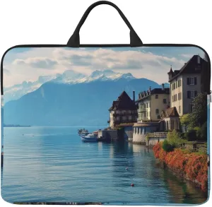 Lake Geneva Switzerland Laptop Case Sleeve 14" Laptop Bag Shockproof Computer Carrying Cover Protective Notebook Case