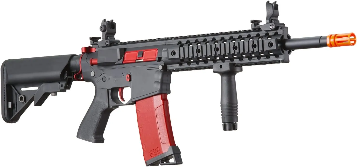 Lancer Tactical Gen 2 New Evo M4 High FPS Color Accent Airsoft AEG Rifle Metal Gear with High Speed Magazine, Battery, Charger & 1000 Rounds BB Included