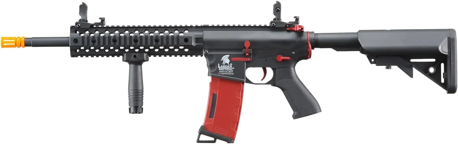 Lancer Tactical Gen 2 New Evo M4 High FPS Color Accent Airsoft AEG Rifle Metal Gear with High Speed Magazine, Battery, Charger & 1000 Rounds BB Included