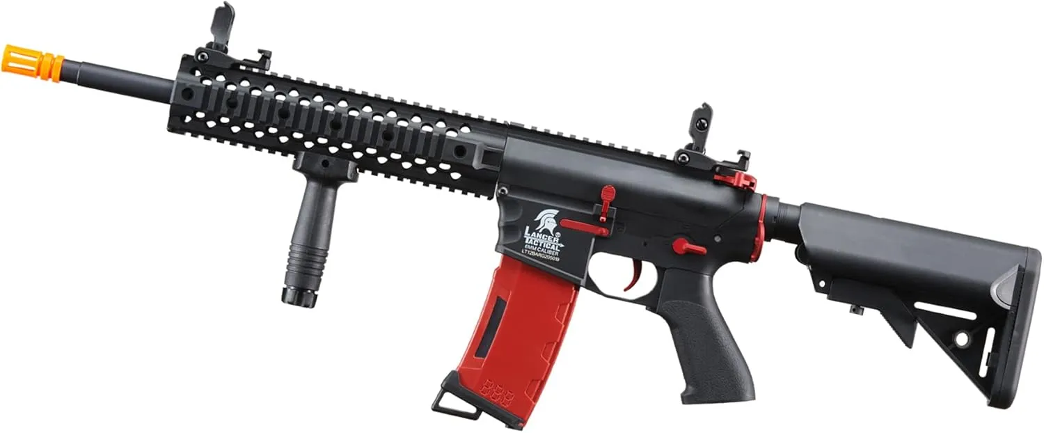 Lancer Tactical Gen 2 New Evo M4 High FPS Color Accent Airsoft AEG Rifle Metal Gear with High Speed Magazine, Battery, Charger & 1000 Rounds BB Included