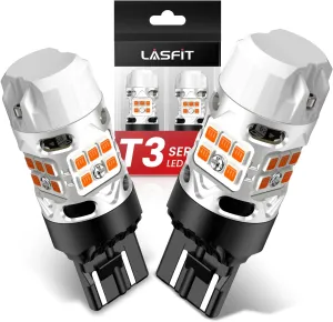 LASFIT T3 7440 7443 LED Bulb Amber 7444NA Built in Resistor 100% Error Free for 4TH Toyota Tacoma 2024 2025 Front Turn Signal Parking Light 500% Brighter 7444 7441 W21W Blinker (2pcs)