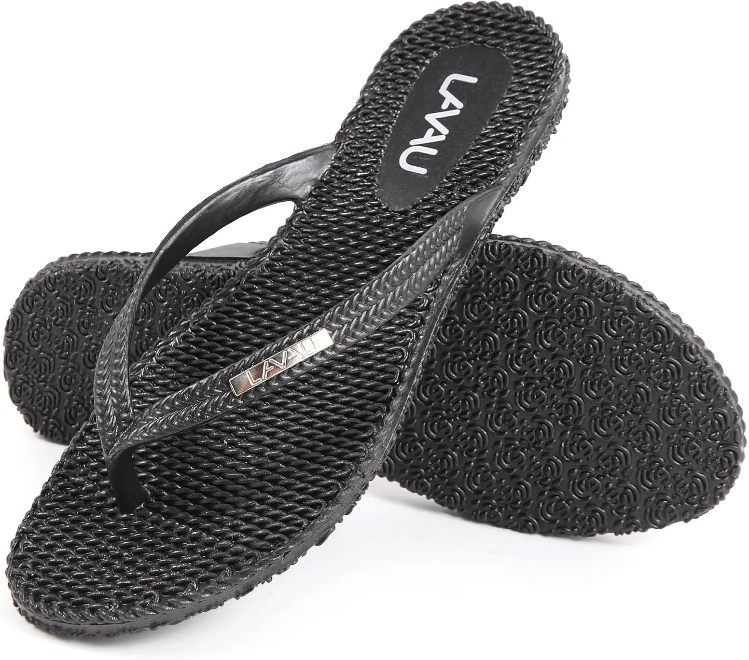 LAVAU Beach Flip Flops for Women, Water Sandals for Shower and Pool, Waterproof, Non-slip and 100% Recyclable