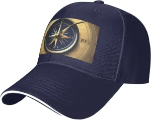 Law of The Compass Navigation Print Stylish Baseball Cap for Men,Golf Hat with Adjustable Back,Perfect Accessories for Men