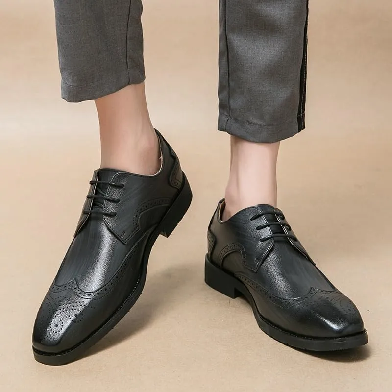 Leather New Men's Oxford Shoes Business Breathable Classic Lace-up Dress Derby Shoes for Men