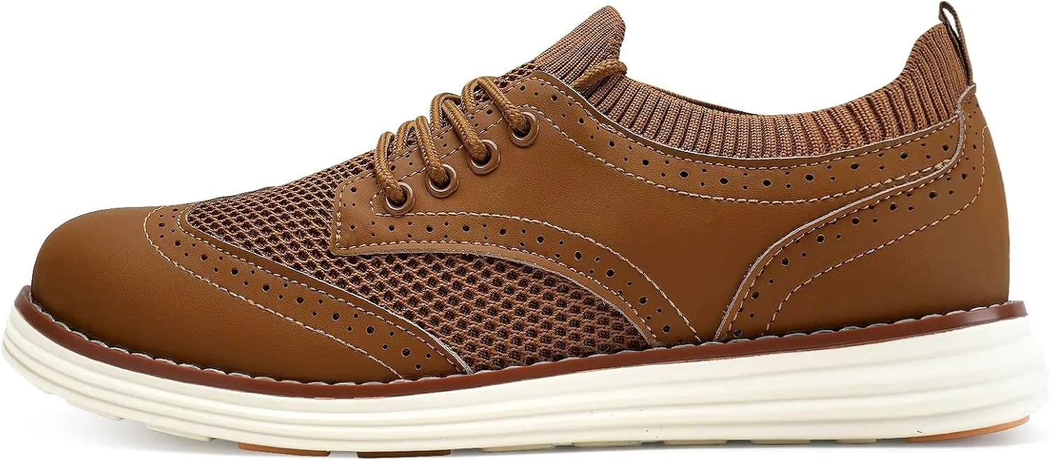 LEZTA Men's Casual Dress Sneakers Business Lightweight Oxfords Arch Support Walking Shoes for Men