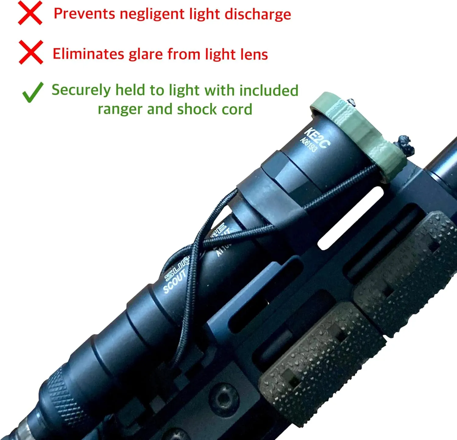 Light/Lens Cover for Weapon Mounted Flashlights Higher-Temp PETG-CF (Earth Brown, 952V - KM3 Head)