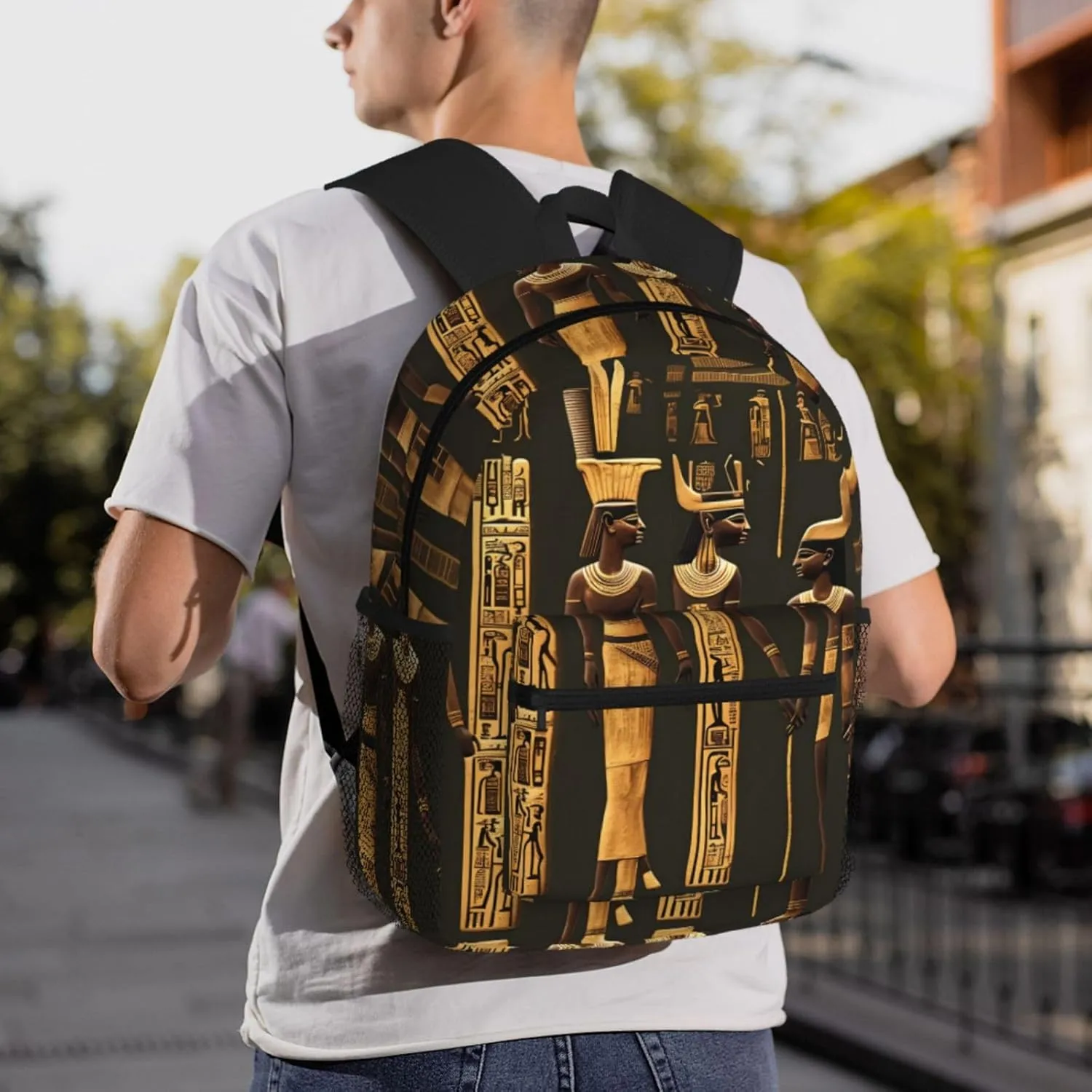 Lightweight Laptop Backpack,Casual Daypack Travel Backpack Bookbag Work Bag for Men and Women-Ancient Egyptian Hieroglyph