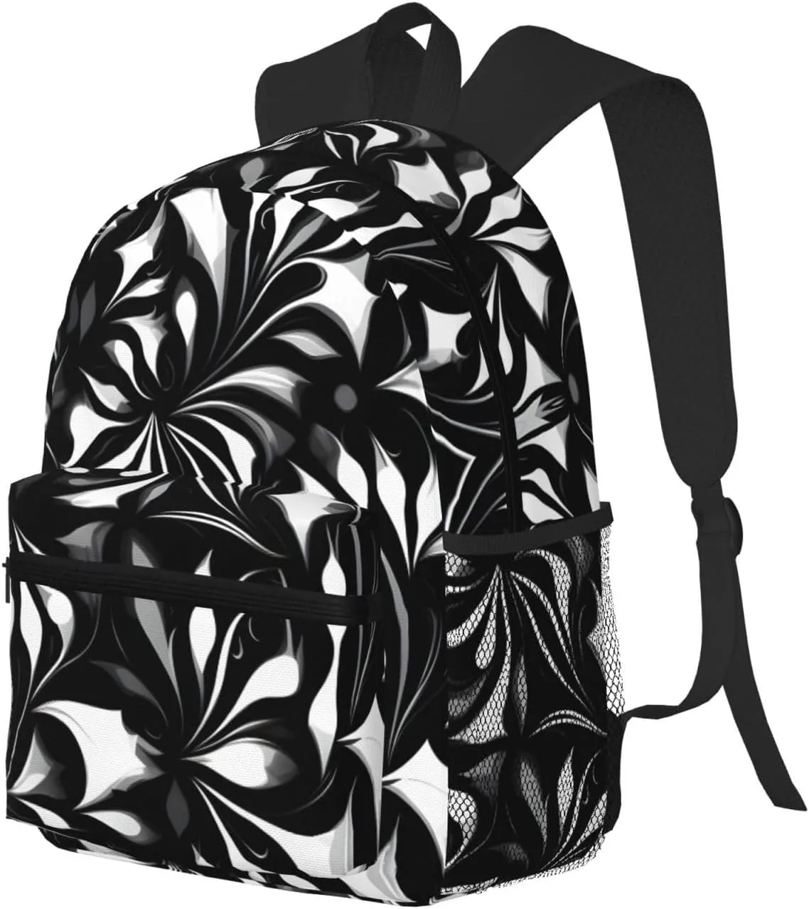 Lightweight Laptop Backpack,Casual Daypack Travel Backpack Bookbag Work Bag for Men and Women-Black and white patterns