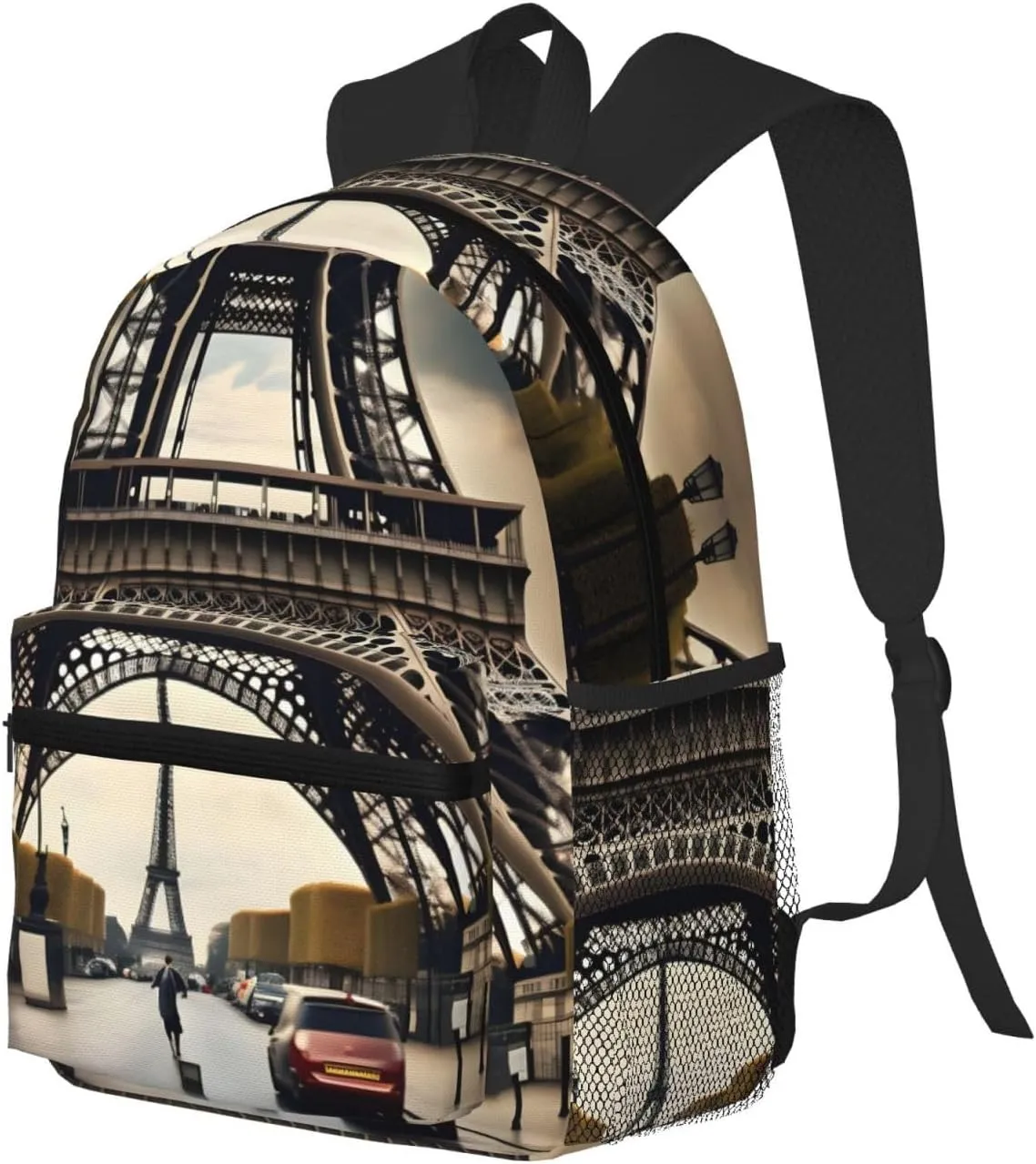 Lightweight Laptop Backpack,Casual Daypack Travel Backpack Bookbag Work Bag for Men and Women-Paris Street Eiffel Tower