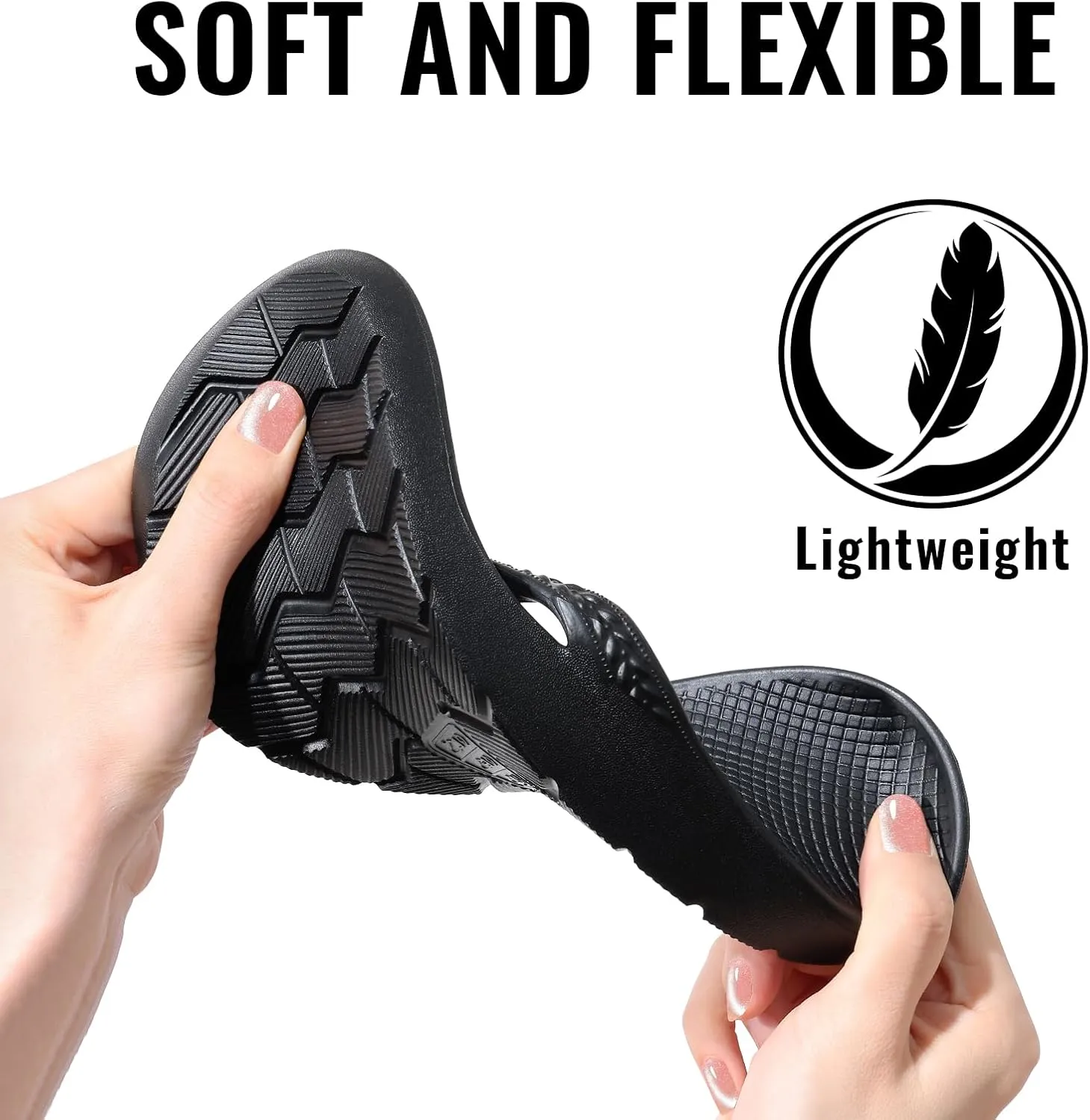 Litfun Women's Arch Support Flip Flops for Plantar Fasciitis Orthopedic Thong Sandals Comfortable Summer Beach Pool Slides