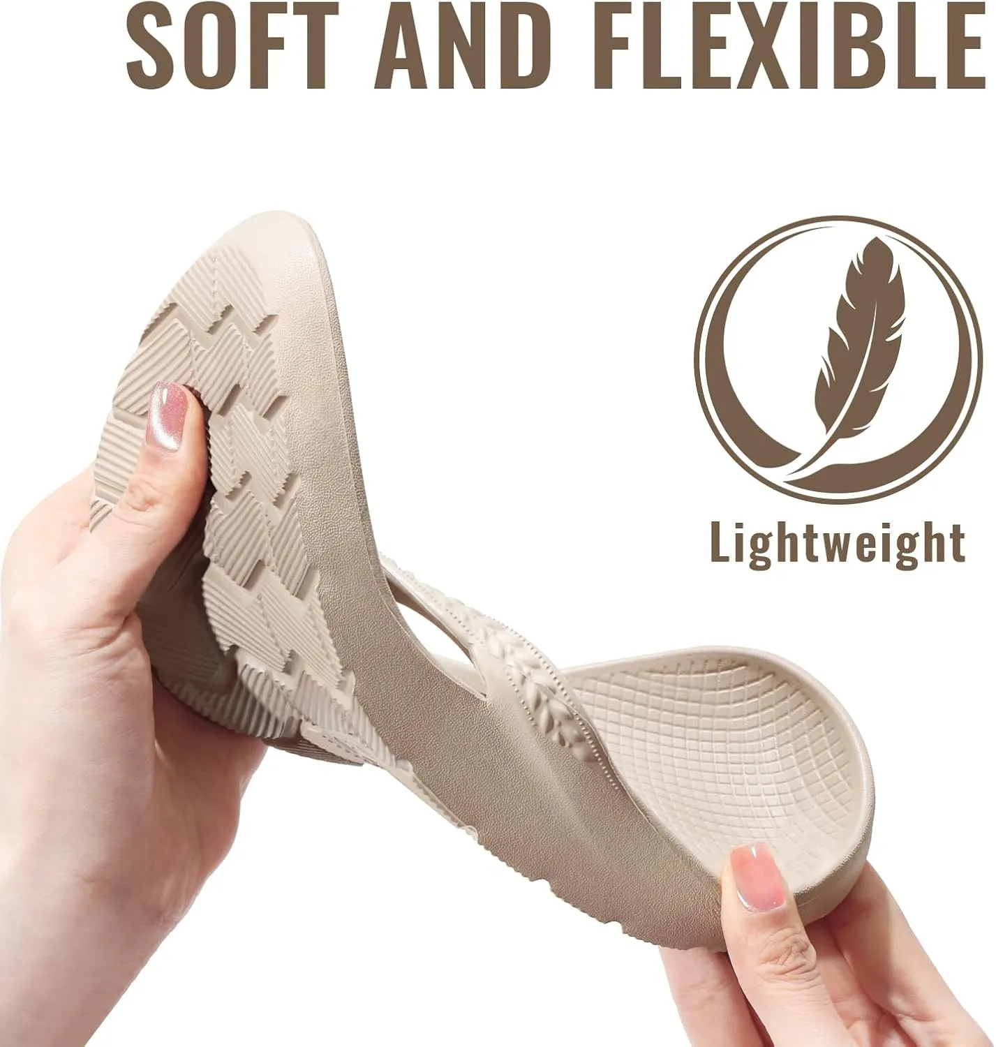 Litfun Women's Arch Support Flip Flops for Plantar Fasciitis Orthopedic Thong Sandals Comfortable Summer Beach Pool Slides