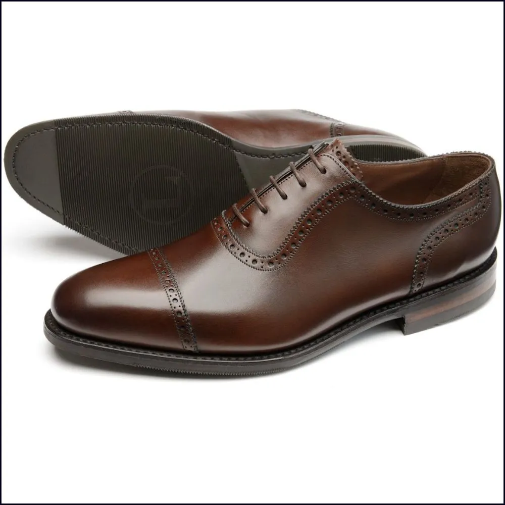 Loake Fleet Dark Brown Semi Brogue Oxford Shoe@