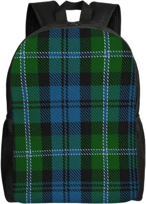 Lyon Clan Family Tartan Minimalist Laptop Backpack – Waterproof Business Travel Bag, Breathable Design, Modern Work & Leisure