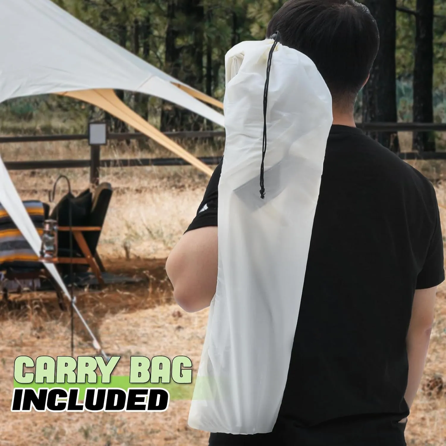Magshion 17" Portable Folding Camping Chair, Lightweight Compact Sports Chairs with Carry Bag & Side Pockets for Adults, Hiking, Beach, Picnic, Load Up to 250 lbs (2PCS, White)